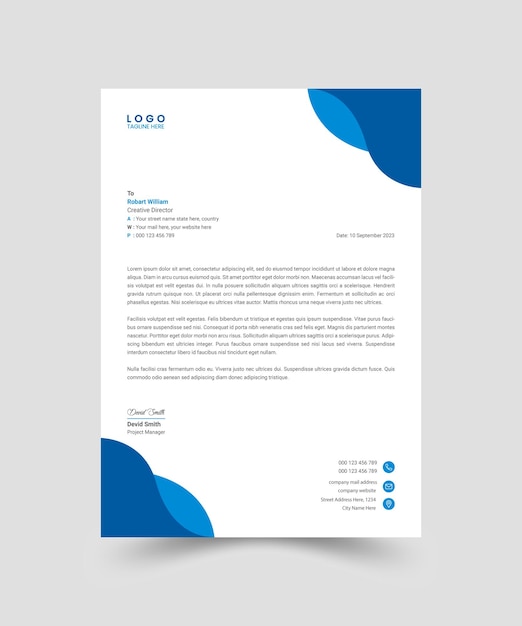 Modern minimal letterhead template design