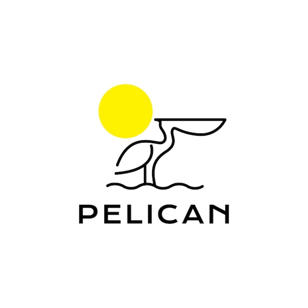 Modern minimal pelican logo design