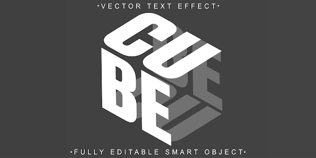 Vector modern minimal shade design cube white vector fully editable smart object text effect