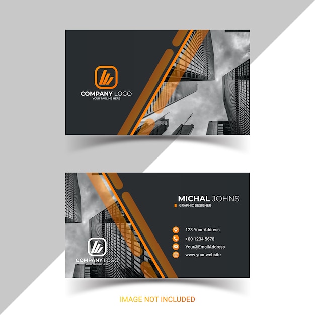 Modern minimal yellow and black business card template