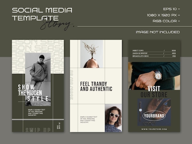 Modern minimalis fashion design for social media story template