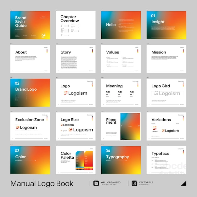 Vector modern minimalist brand guide template