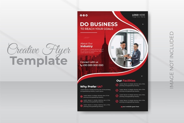 Modern minimalist Business growth a4 flyer design and Creative marketing agency leaflet