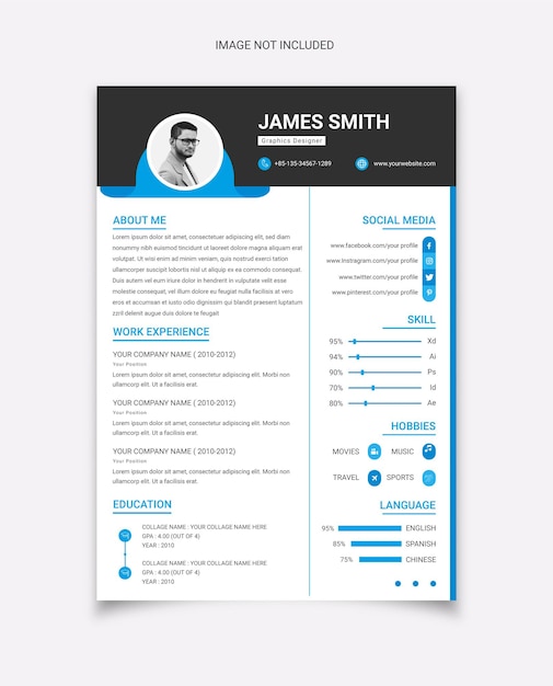 modern minimalist cv template design