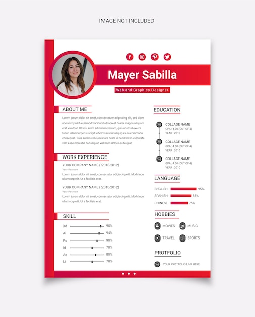 modern minimalist cv template design