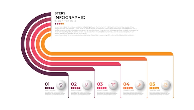 Vector modern minimalist elegant clean circular steps editable infographic design template vector