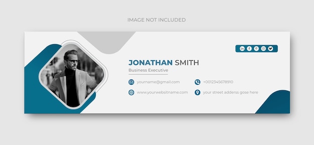 Modern Minimalist Email signature Facebook cover design template