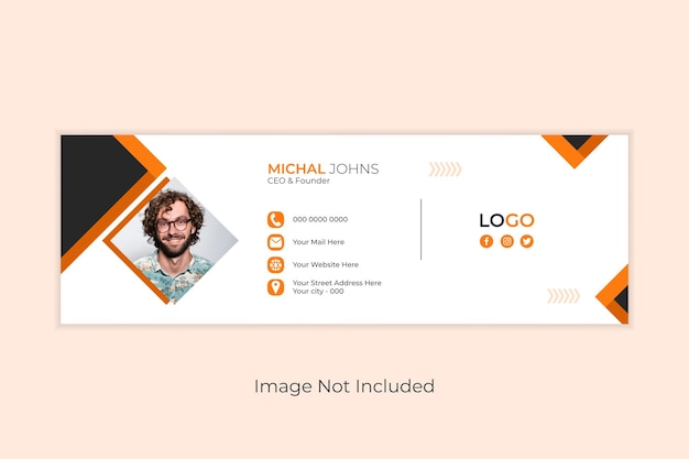 Modern minimalist Email signature template or email footer and personal social media cover design