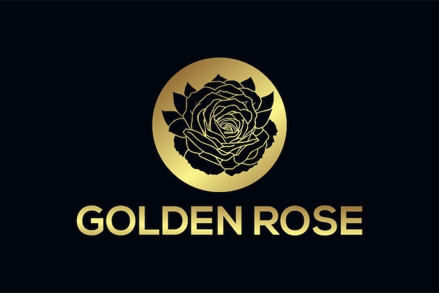 Modern minimalist golden rose logo