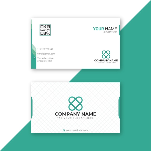 Modern minimalist green visiting card template