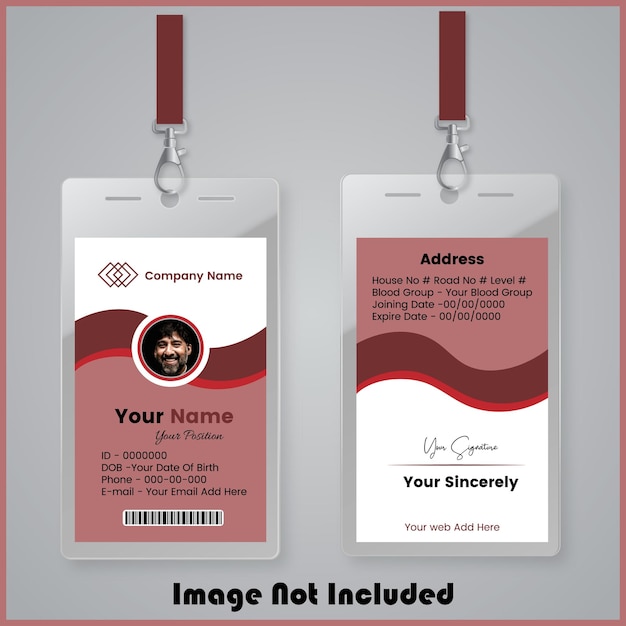 Modern and minimalist id card template Simple realistic Creative id card design for your company e