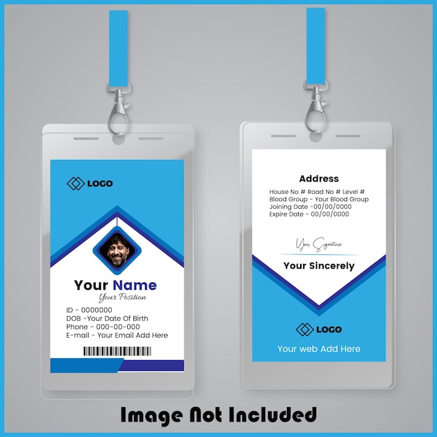 Modern and minimalist id card template Simple realistic Creative id card design for your company