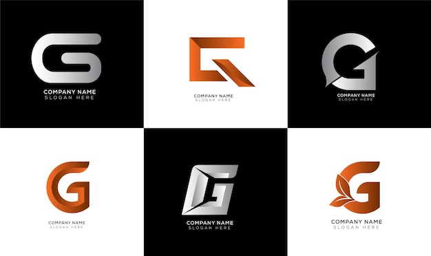 Modern minimalist letter g logo collection