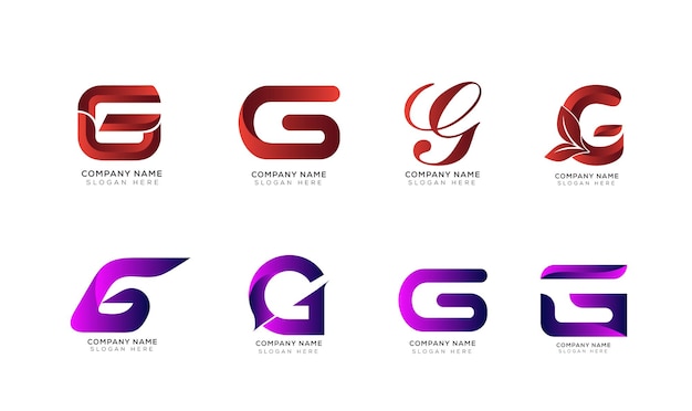 Modern minimalist letter g logo collection