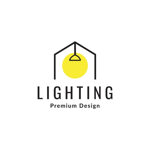 Modern minimalist lighting room home line logo symbol icon vector graphic design illustration idea