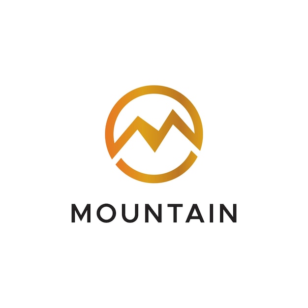 Modern minimalist mountain logo