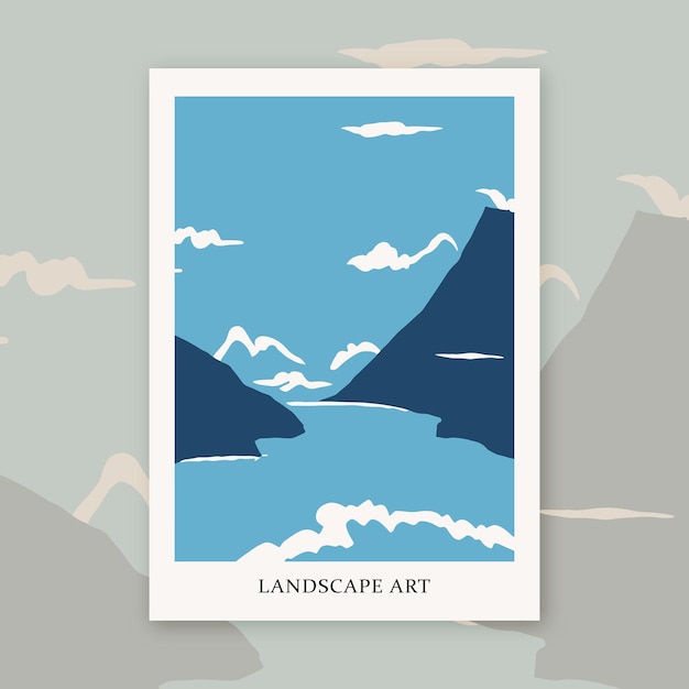 Modern Minimalist Mountains Retro Cutouts Travel Art Print