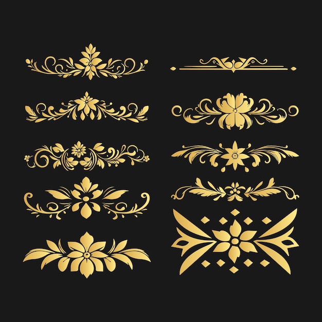 Vector modern minimalist ornament and divider vector design pack