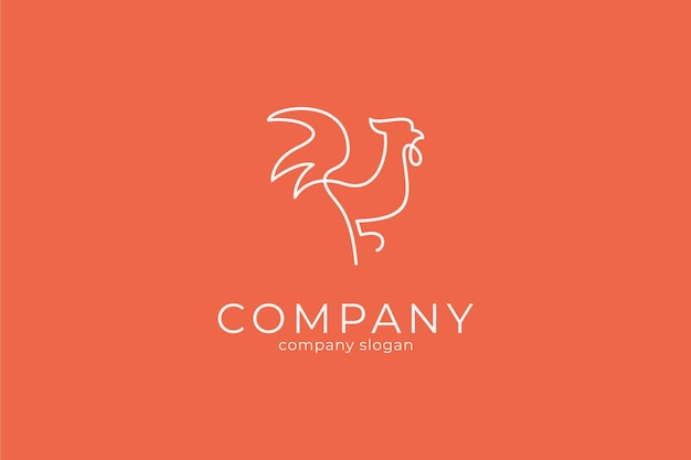 Modern minimalist rooster logo vector icon template