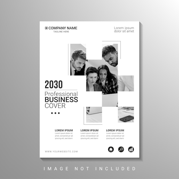 Modern minimalist white corporate business cover template