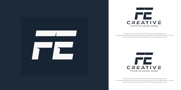 modern monogram initial f e logo template