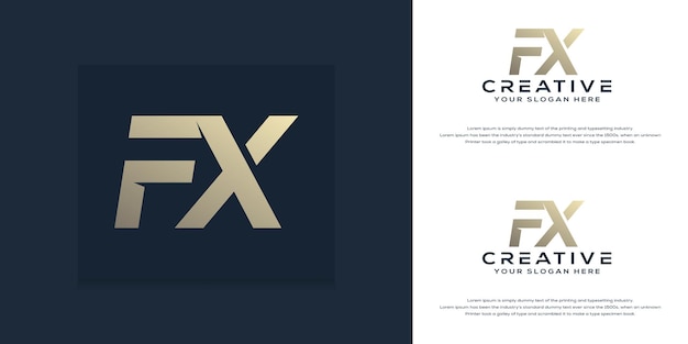 modern monogram initial f x logo template