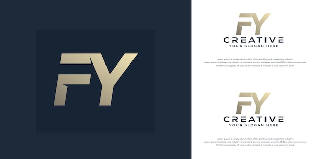 modern monogram initial f y logo template