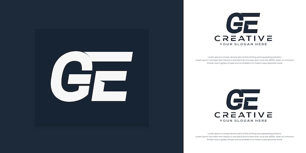 modern monogram initial g e logo template