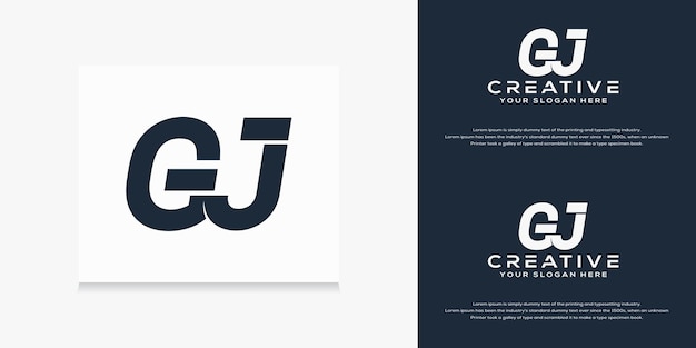 modern monogram initial g j logo template