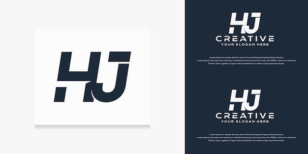 modern monogram initial h j logo template