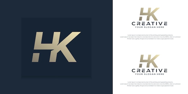 modern monogram initial h k logo template