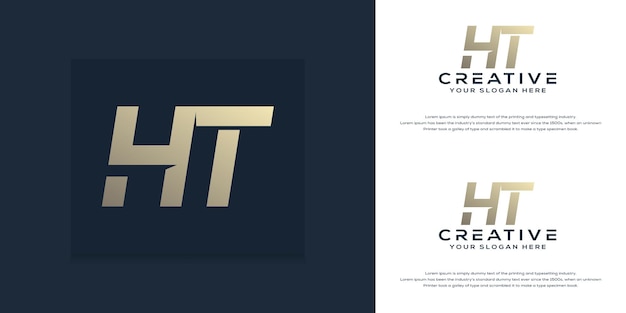 modern monogram initial h t logo template