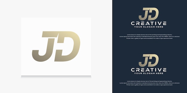 modern monogram initial j d logo template