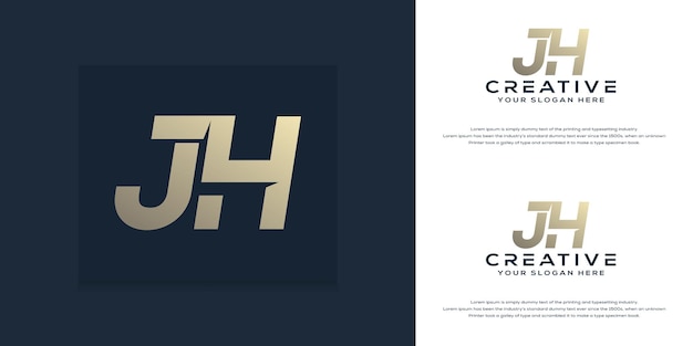 modern monogram initial j h logo template