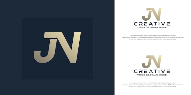 modern monogram initial j n  logo template