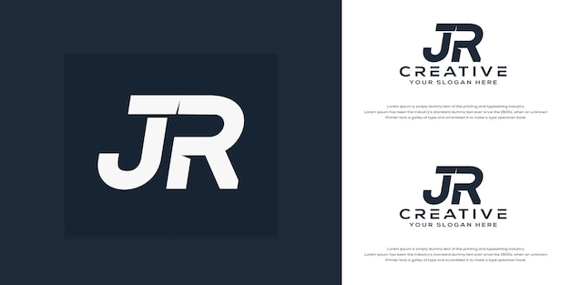 modern monogram initial j r  logo template