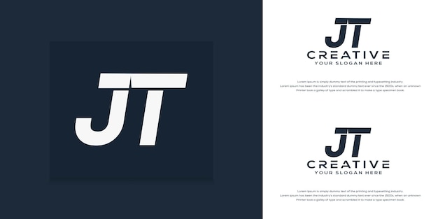 modern monogram initial j t logo template