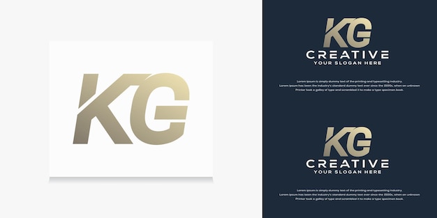 modern monogram initial k g  logo template