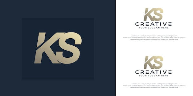 modern monogram initial k s logo template