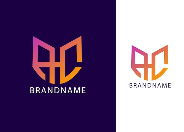 Modern monogram initial letter ahe logo design template