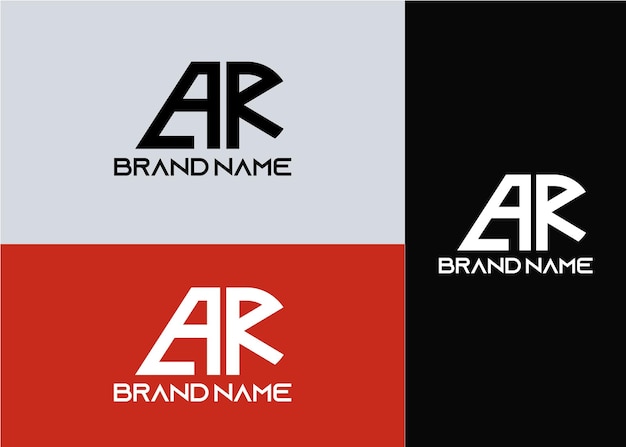 Modern monogram initial letter ar logo template