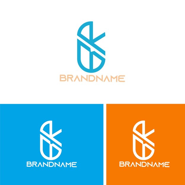 Modern monogram initial letter br logo template