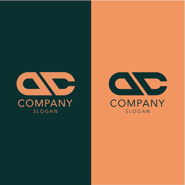 Modern monogram initial letter dc logo design template