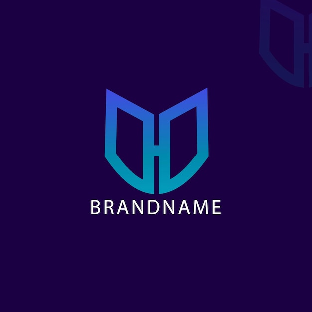 Modern monogram initial letter dhd logo template