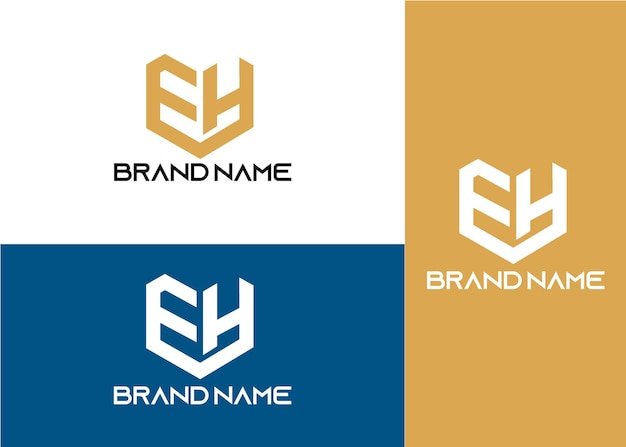 Modern monogram initial letter eh logo template