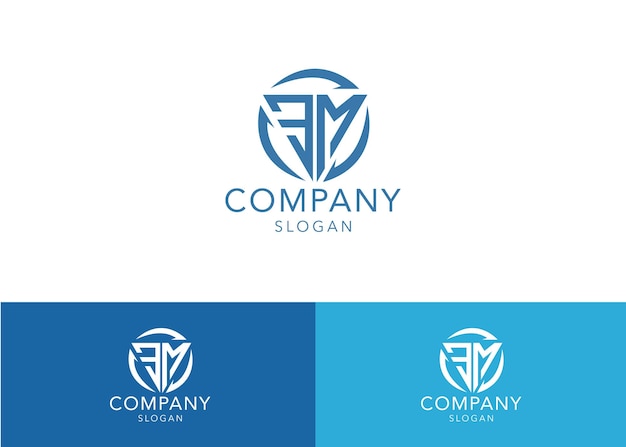 Modern monogram initial letter em logo template