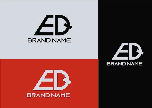 Modern monogram initial letter eq logo design template