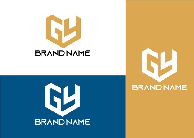 Modern monogram initial letter gy logo template