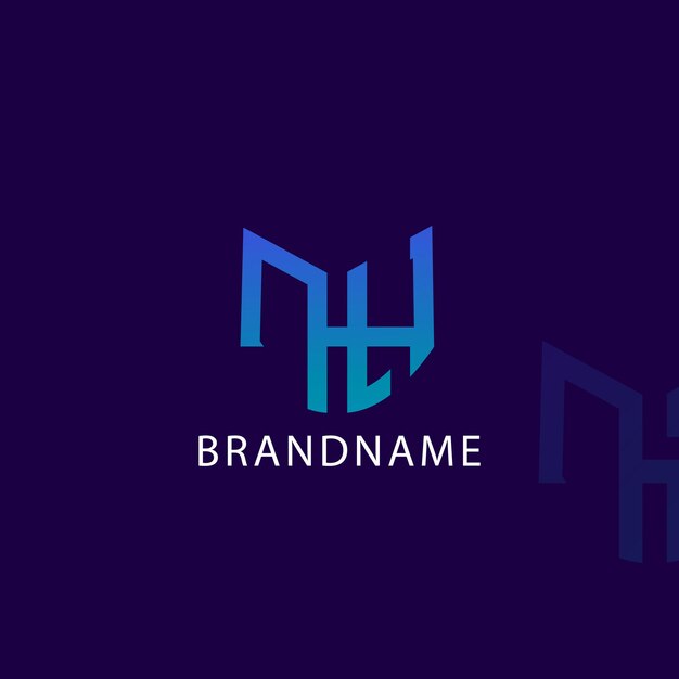 Modern monogram initial letter jhh logo design template