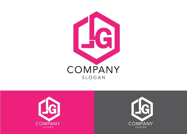 Modern monogram initial letter lg logo design template